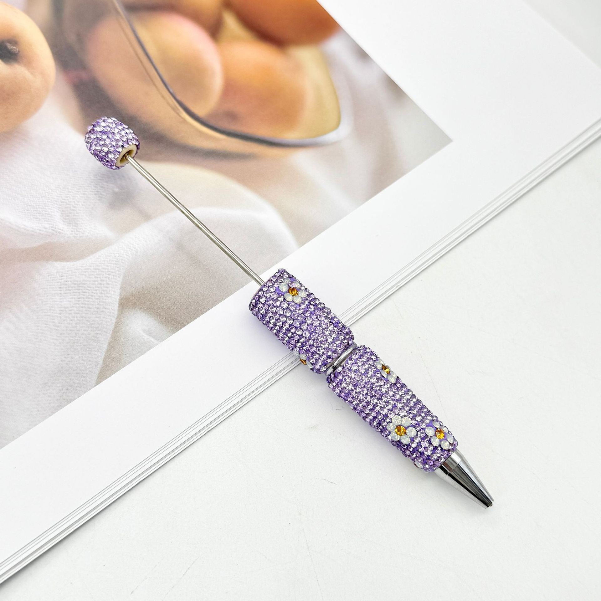Daisy Rhinestone Beadable Ballpoint Pen