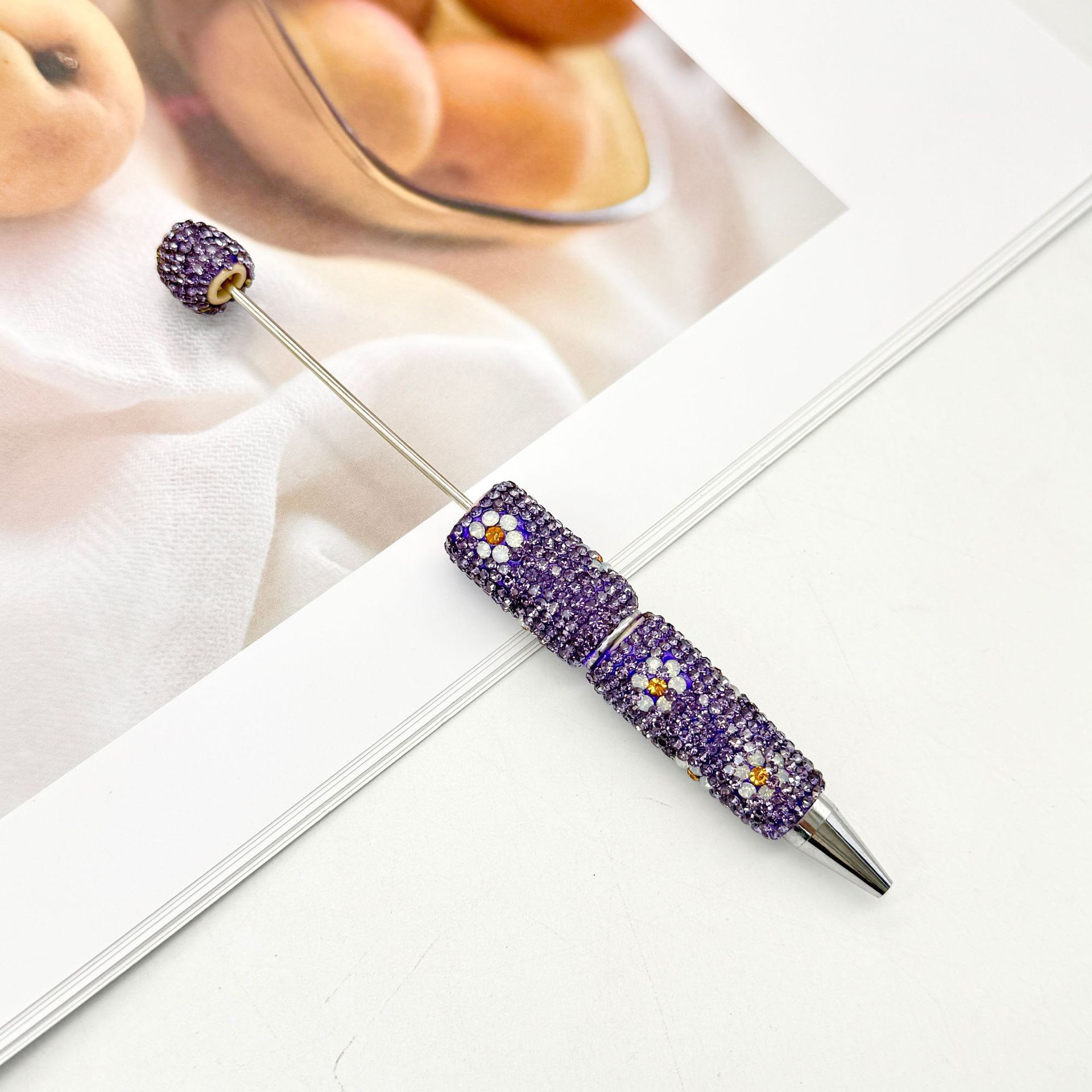 Daisy Rhinestone Beadable Ballpoint Pen