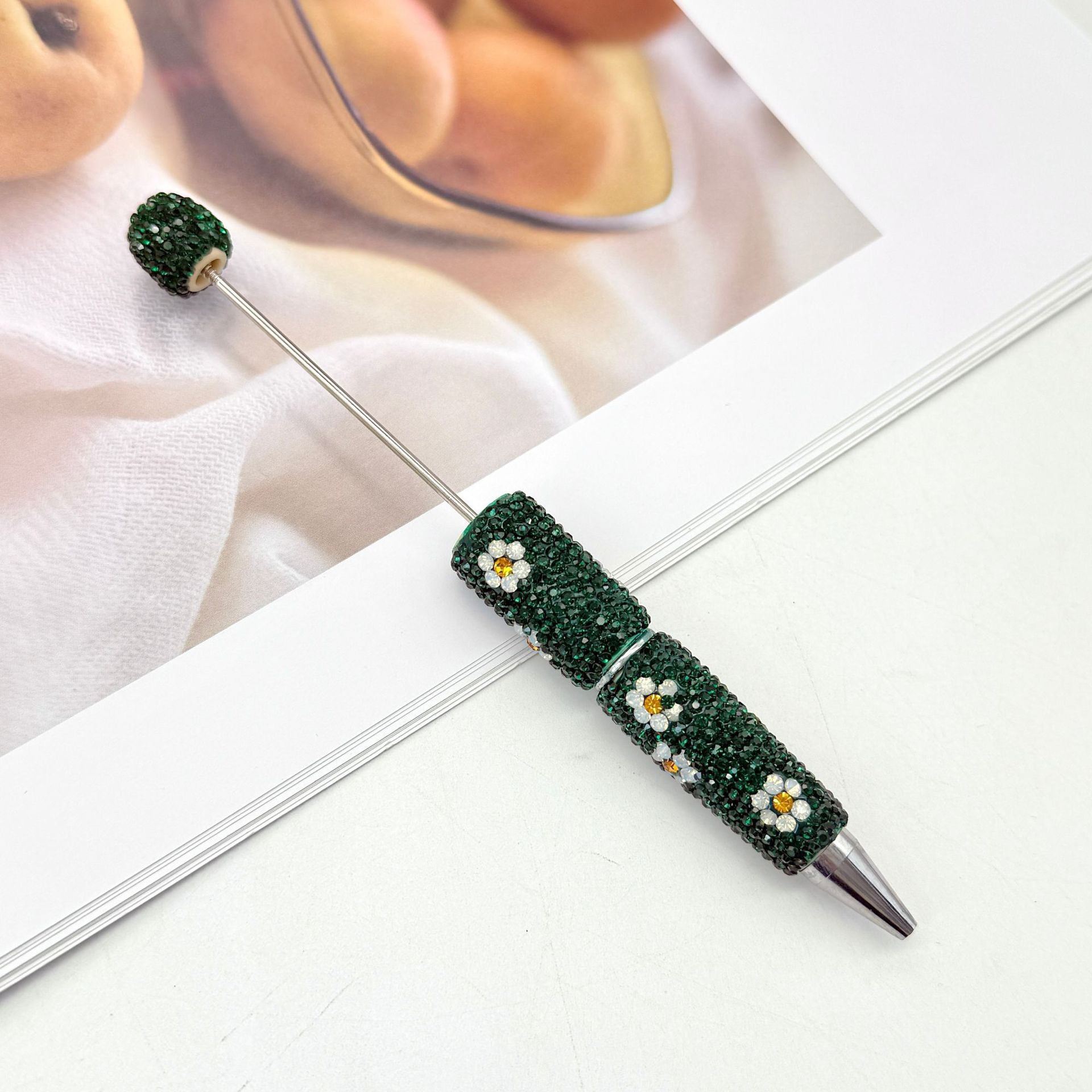 Daisy Rhinestone Beadable Ballpoint Pen