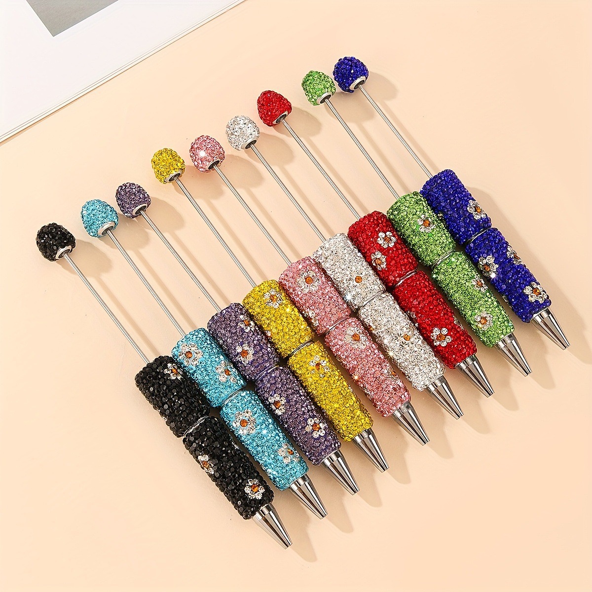 Daisy Rhinestone Beadable Ballpoint Pen