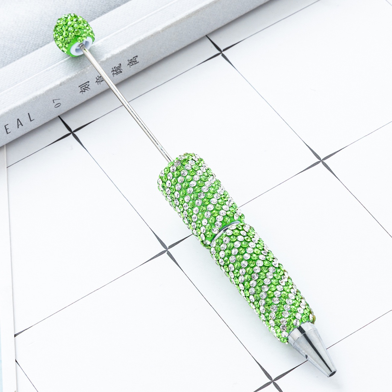  Striped Full Rhinestone Beadable Pen