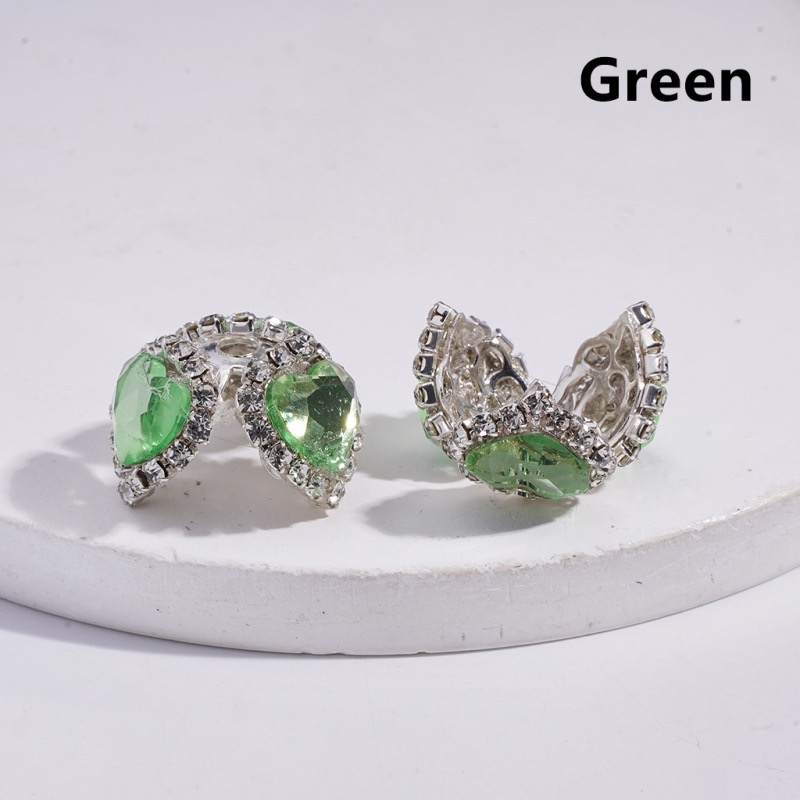  3-Petal Heart Rhinestone Bead Caps