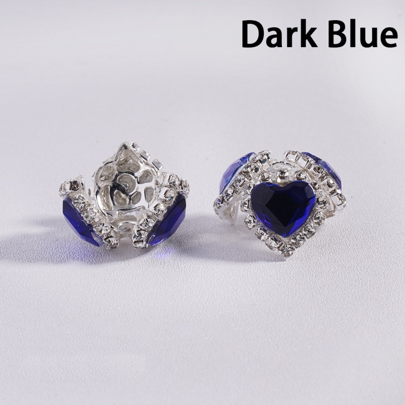  3-Petal Heart Rhinestone Bead Caps