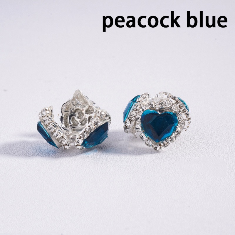  3-Petal Heart Rhinestone Bead Caps