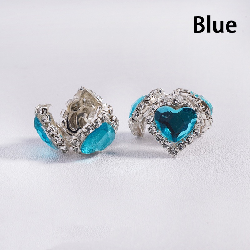  3-Petal Heart Rhinestone Bead Caps