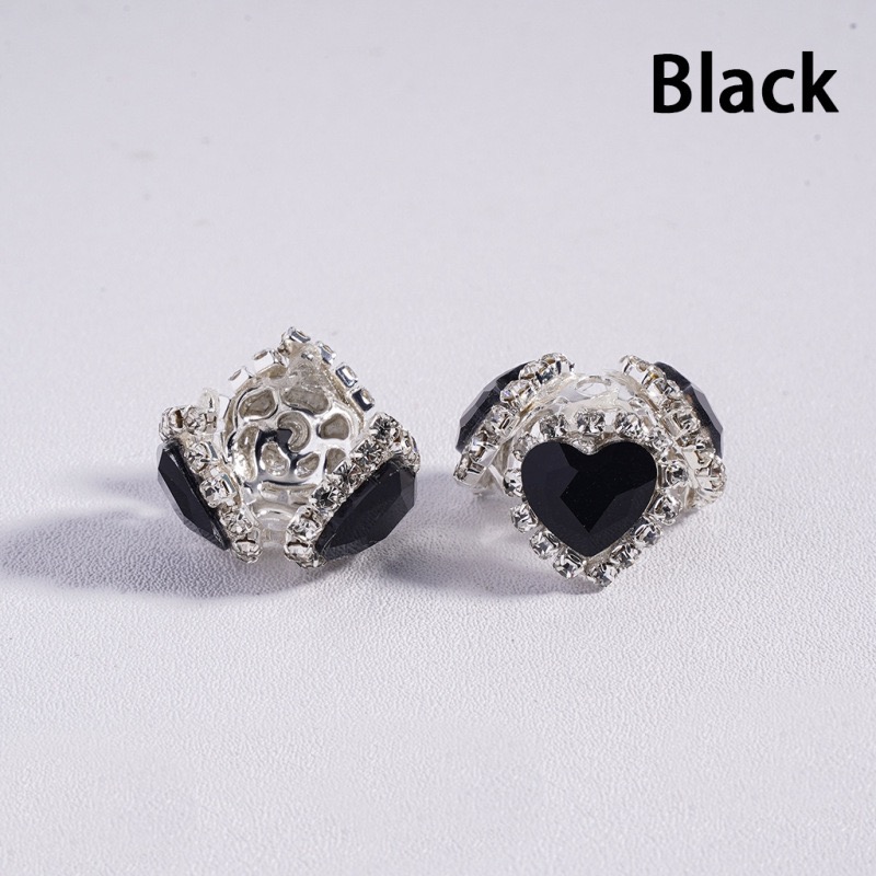  3-Petal Heart Rhinestone Bead Caps