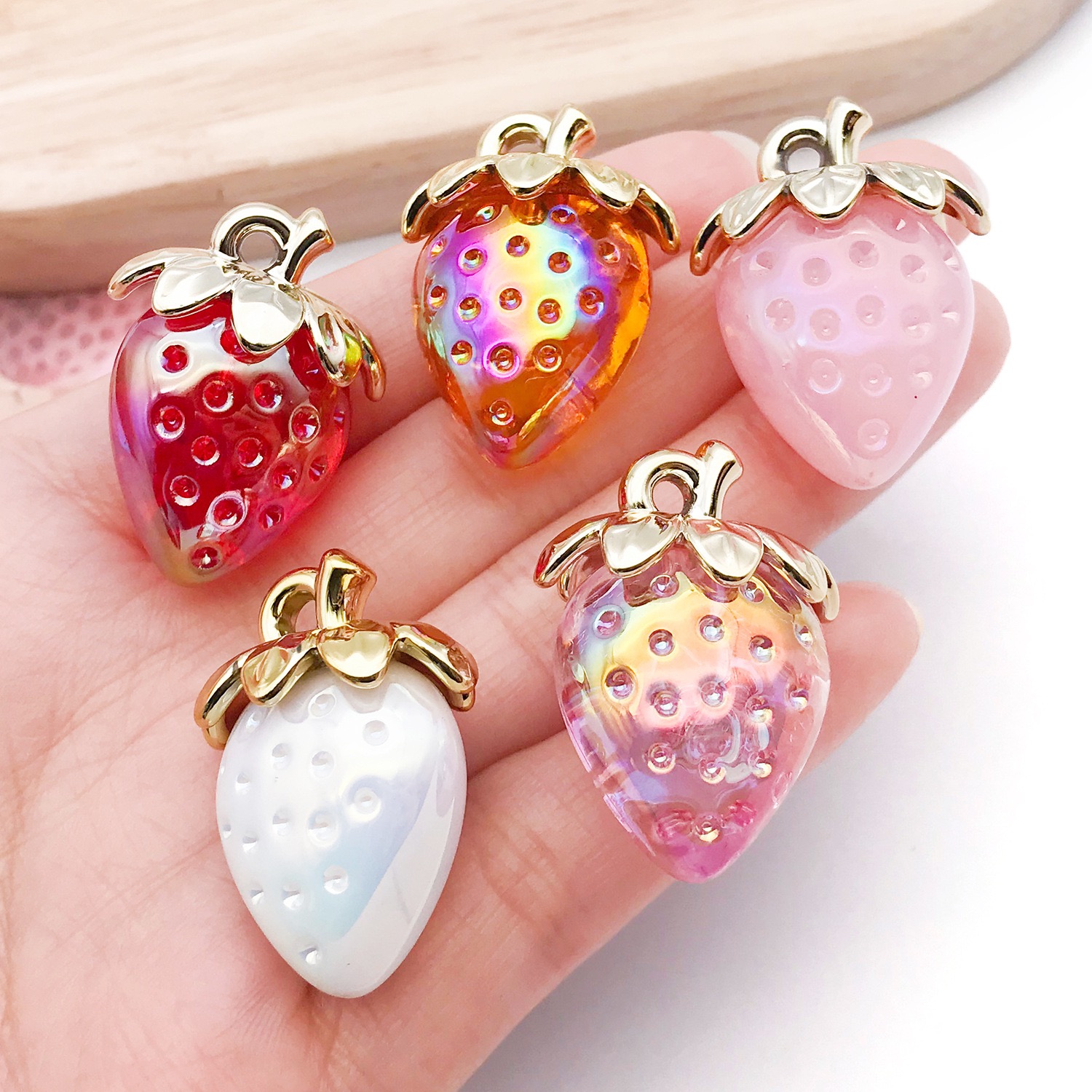  3D Strawberry Charms