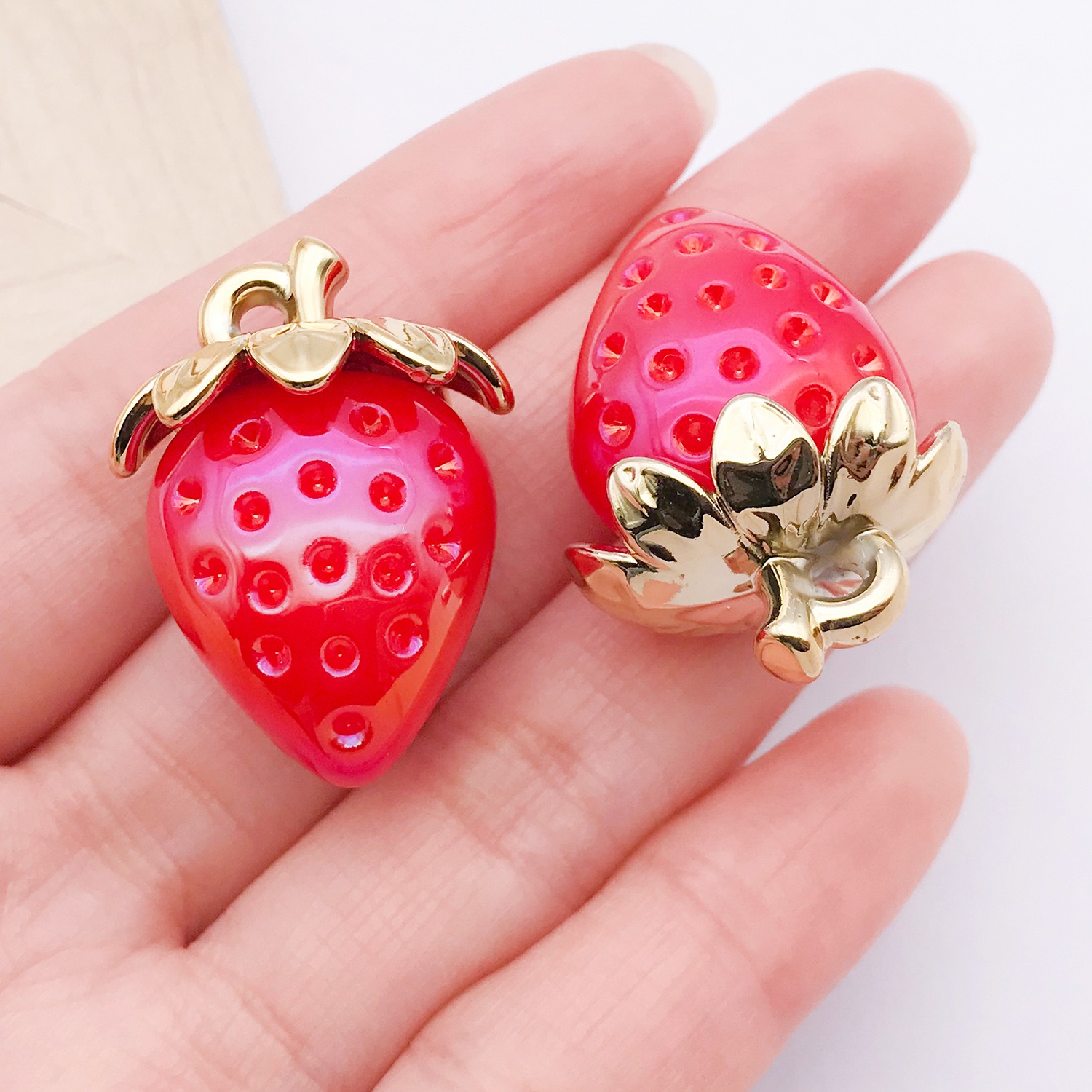  3D Strawberry Charms
