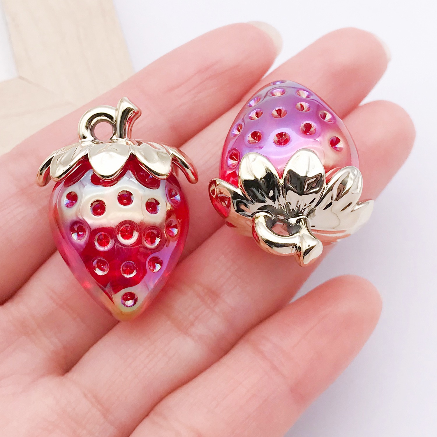  3D Strawberry Charms