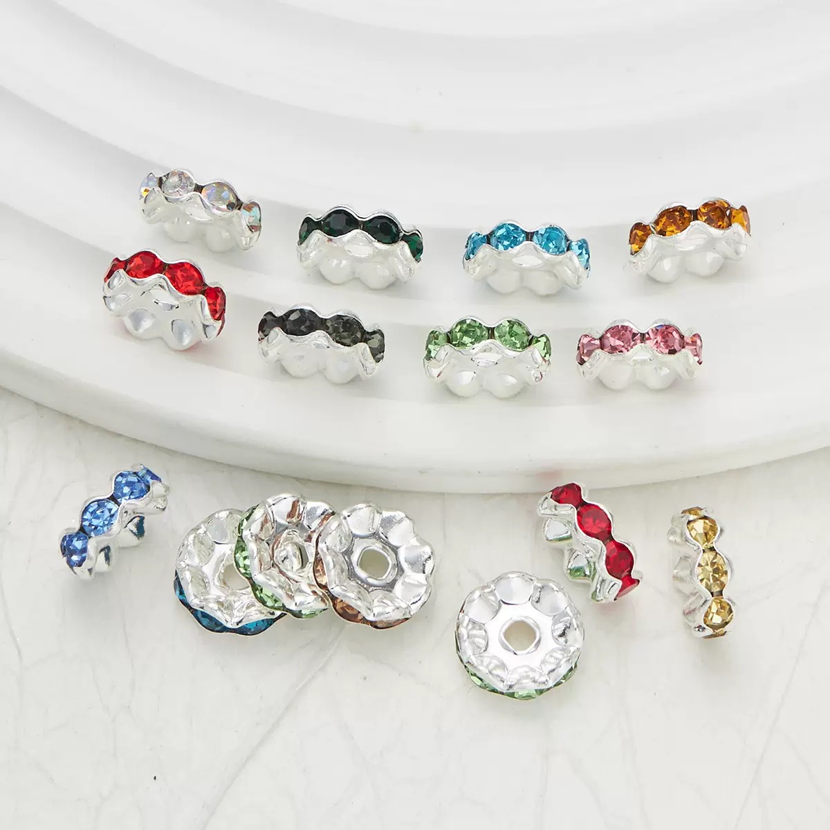Rhinestone Wavy Spacers