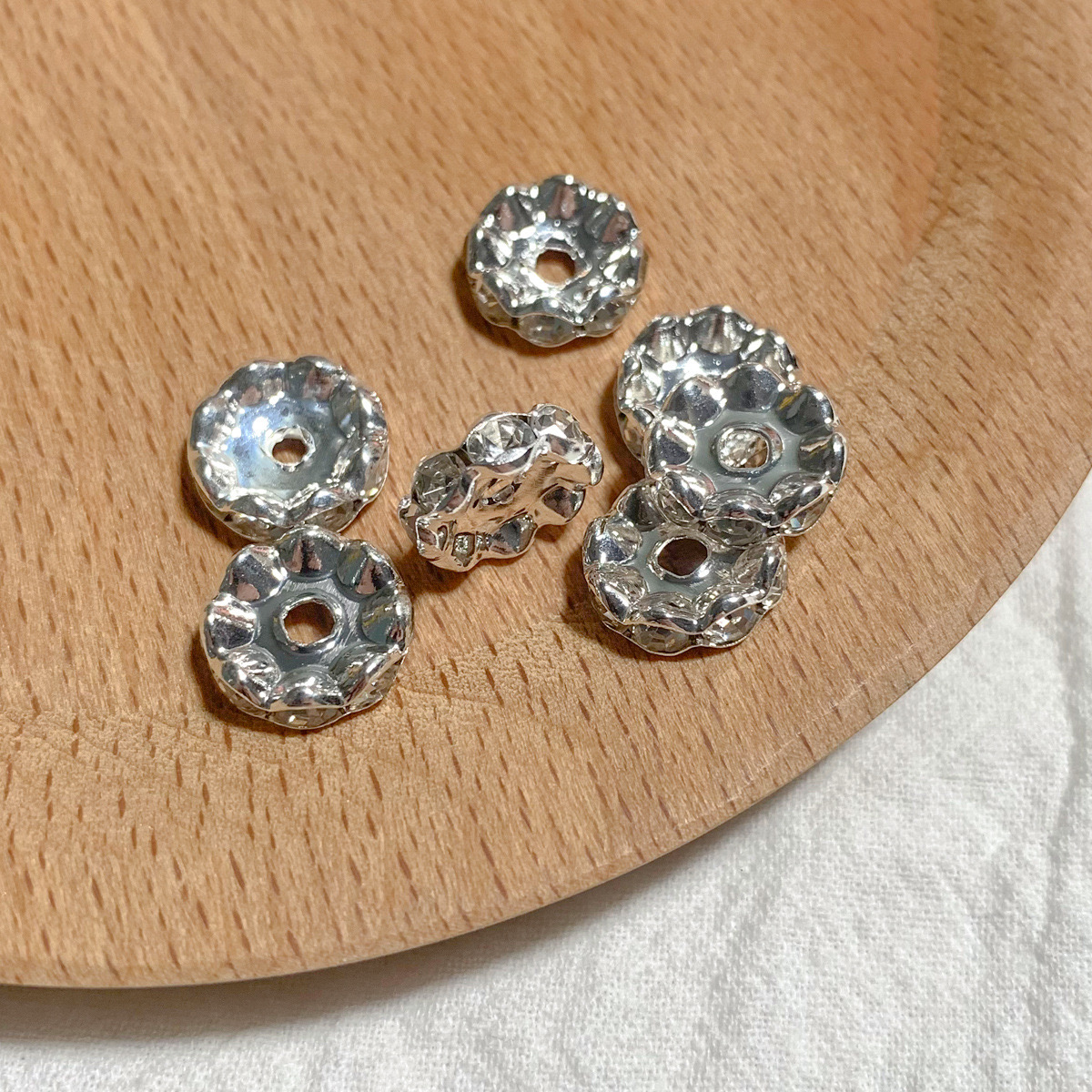 100pcs Rhinestone Wavy Spacers