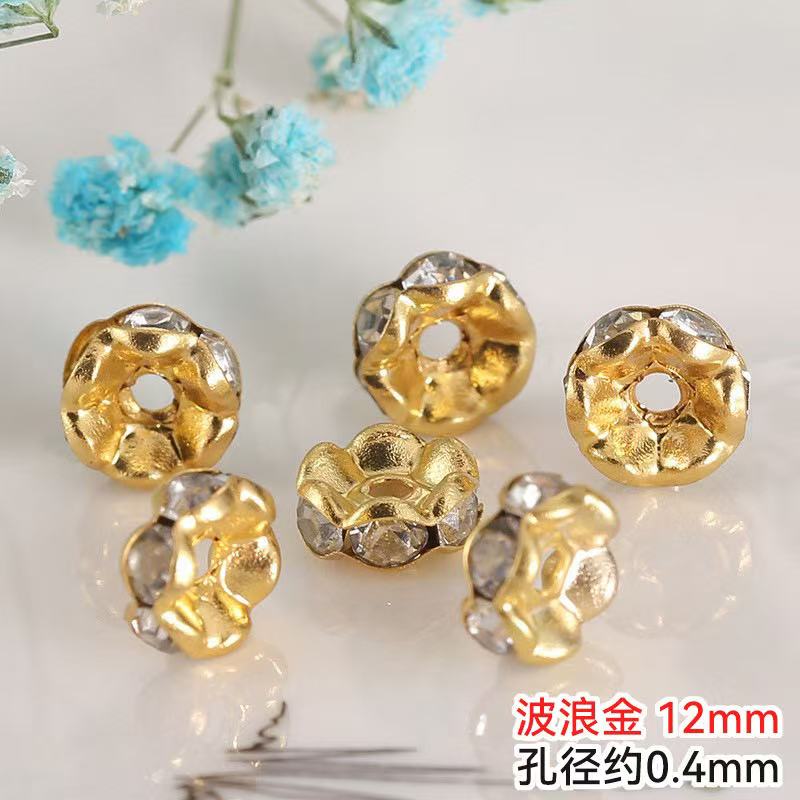 100pcs Rhinestone Wavy Spacers