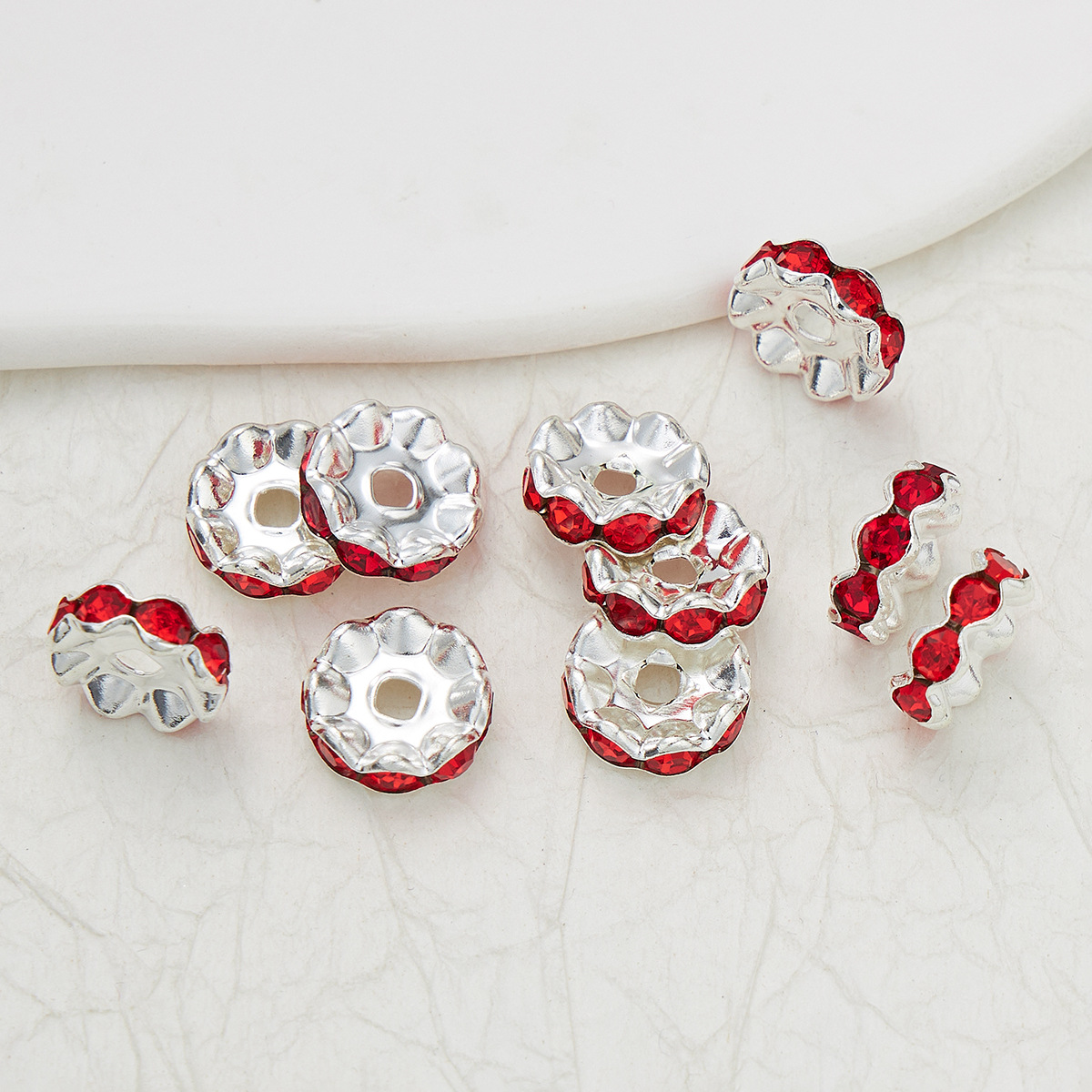 100pcs Rhinestone Wavy Spacers