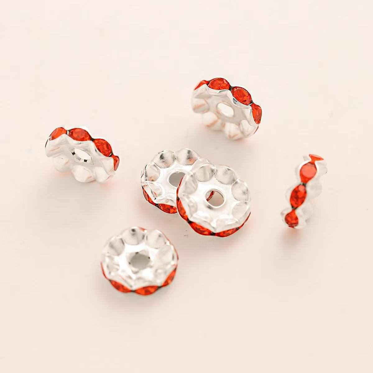 100pcs Rhinestone Wavy Spacers