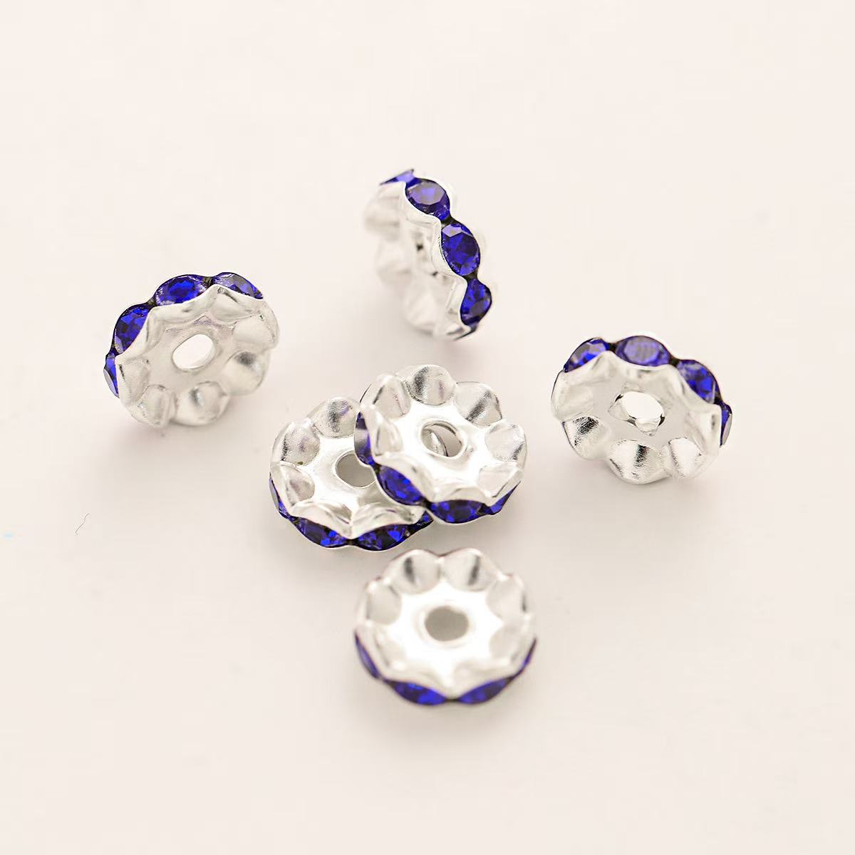 100pcs Rhinestone Wavy Spacers