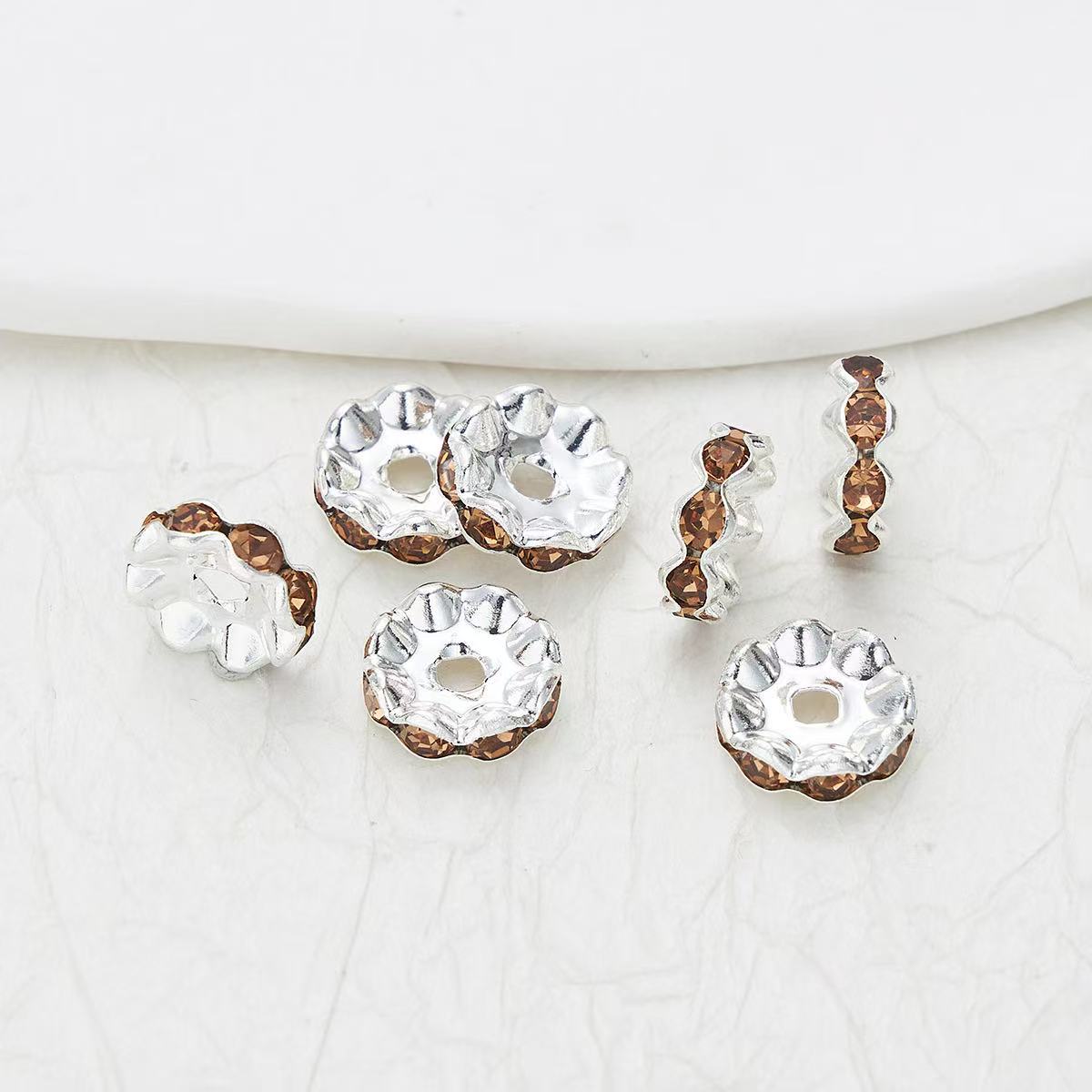 100pcs Rhinestone Wavy Spacers
