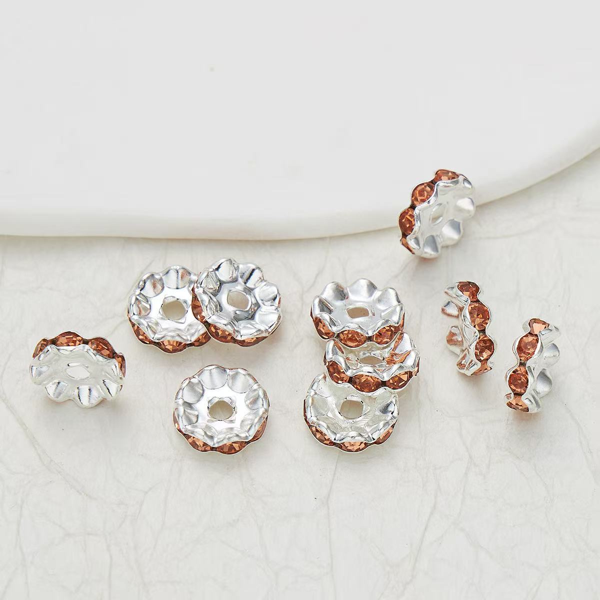 100pcs Rhinestone Wavy Spacers