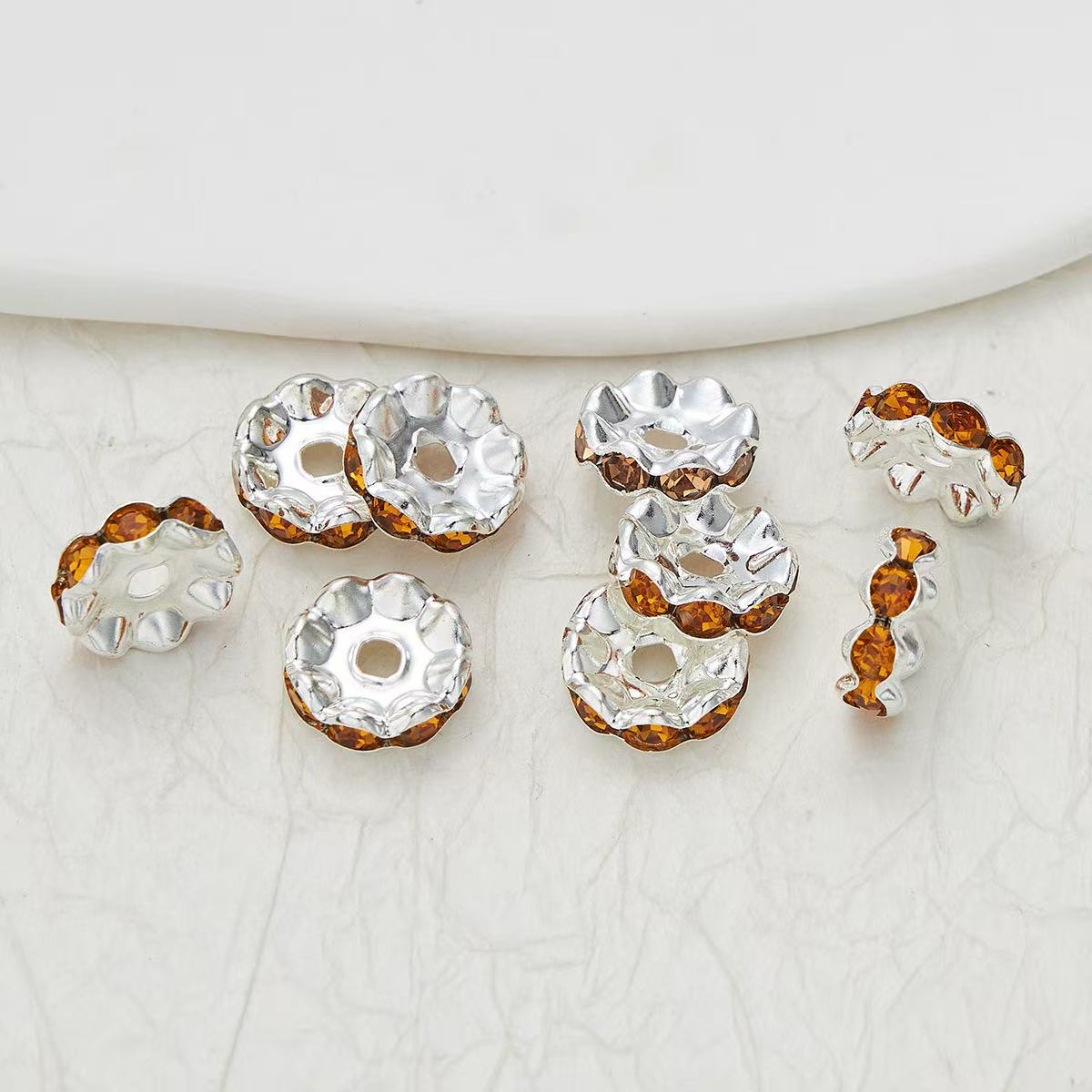 100pcs Rhinestone Wavy Spacers
