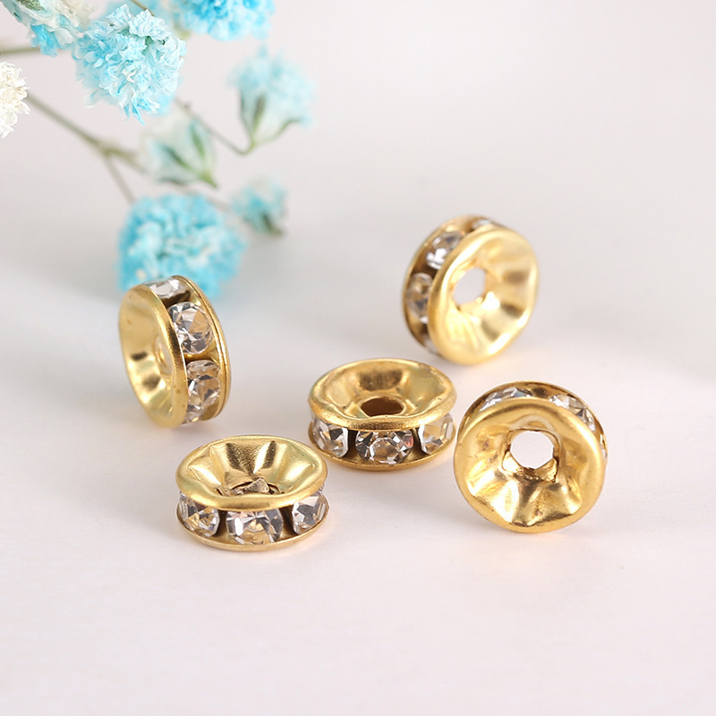100pcs 10-12mm Rhinestone Spacers for DIY Beaded Items
