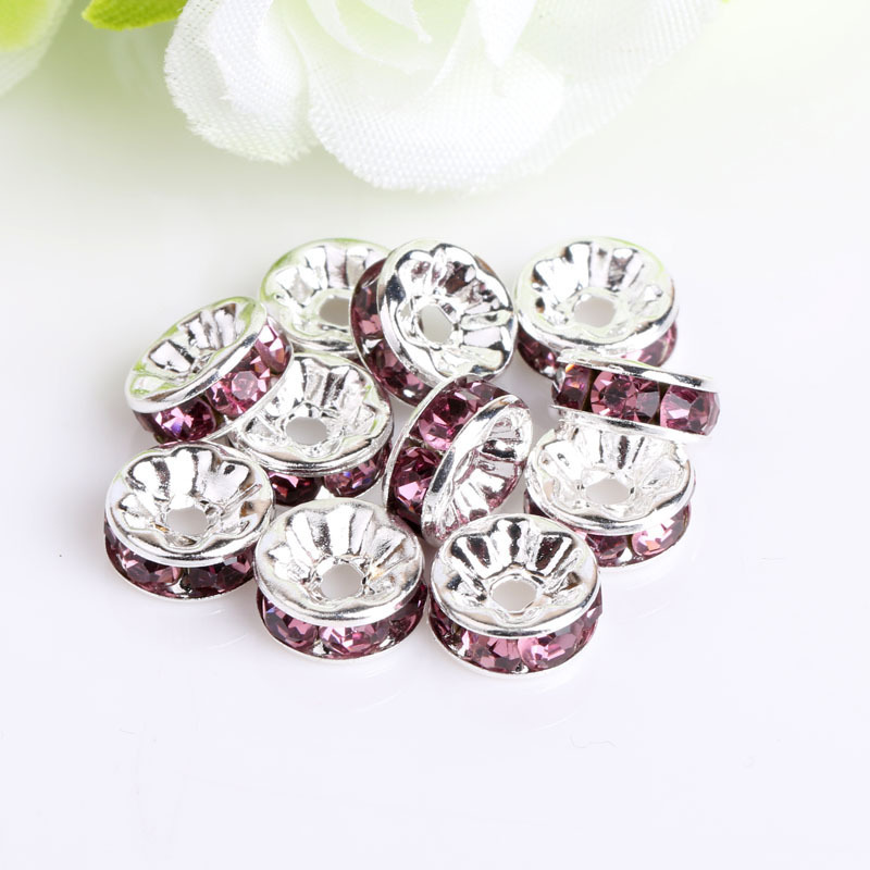 100pcs 10-12mm Rhinestone Spacers for DIY Beaded Items
