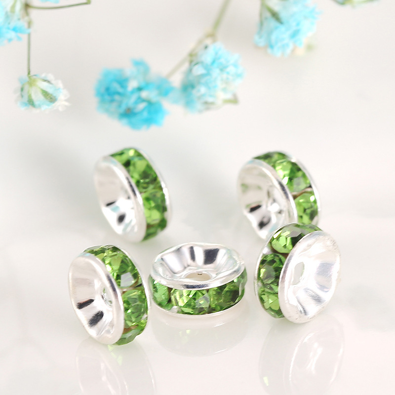 100pcs 10-12mm Rhinestone Spacers for DIY Beaded Items