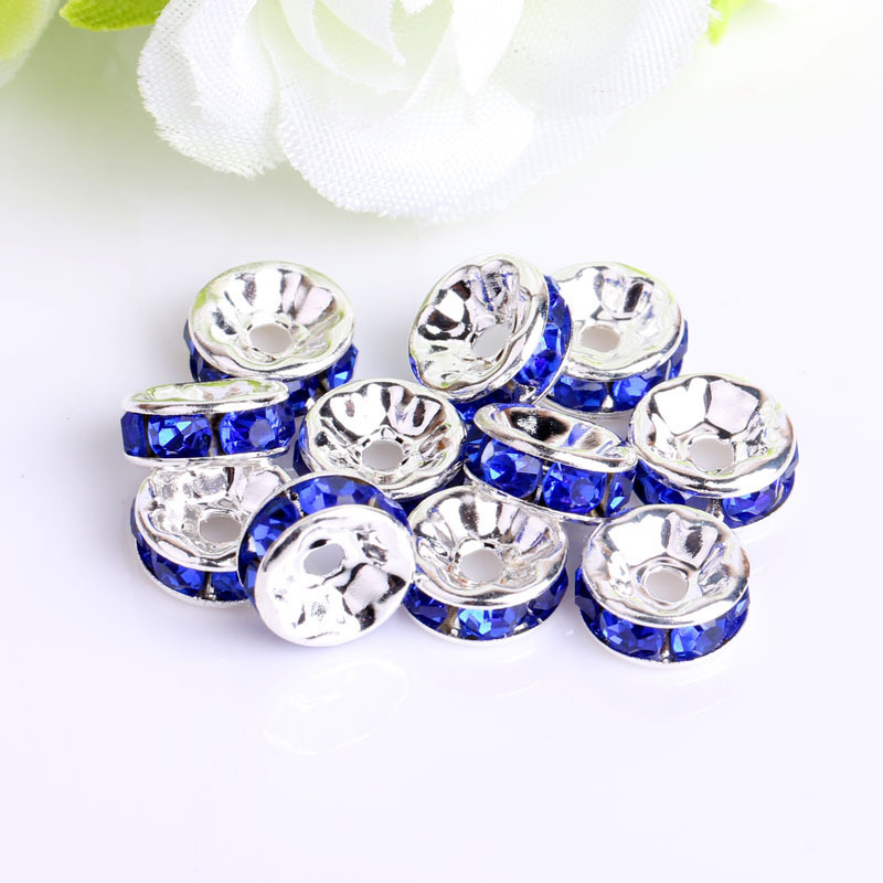 100pcs 10-12mm Rhinestone Spacers for DIY Beaded Items