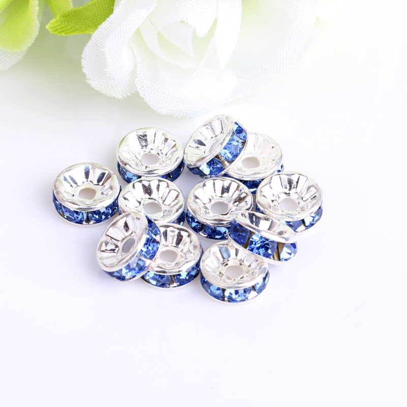 100pcs 10-12mm Rhinestone Spacers for DIY Beaded Items