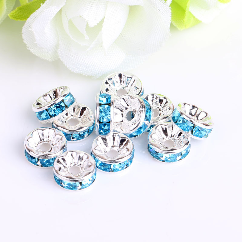 100pcs 10-12mm Rhinestone Spacers for DIY Beaded Items