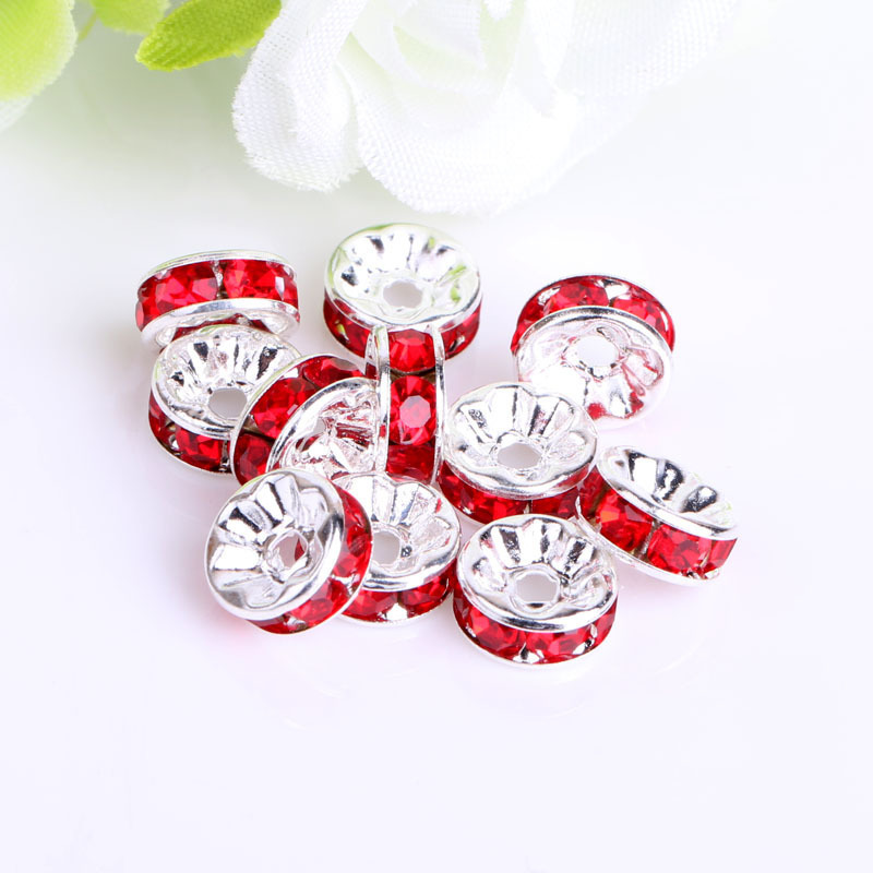 100pcs 10-12mm Rhinestone Spacers for DIY Beaded Items