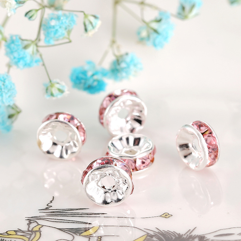 100pcs 10-12mm Rhinestone Spacers for DIY Beaded Items