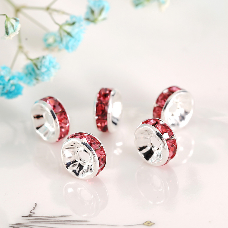 100pcs 10-12mm Rhinestone Spacers for DIY Beaded Items