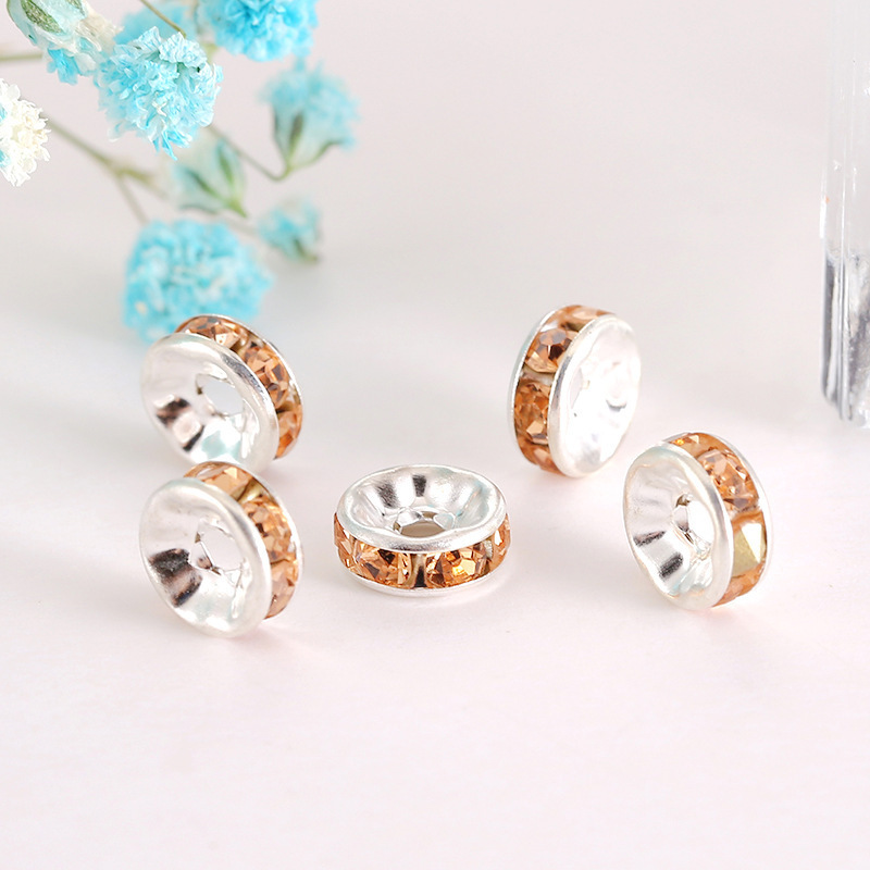 100pcs 10-12mm Rhinestone Spacers for DIY Beaded Items