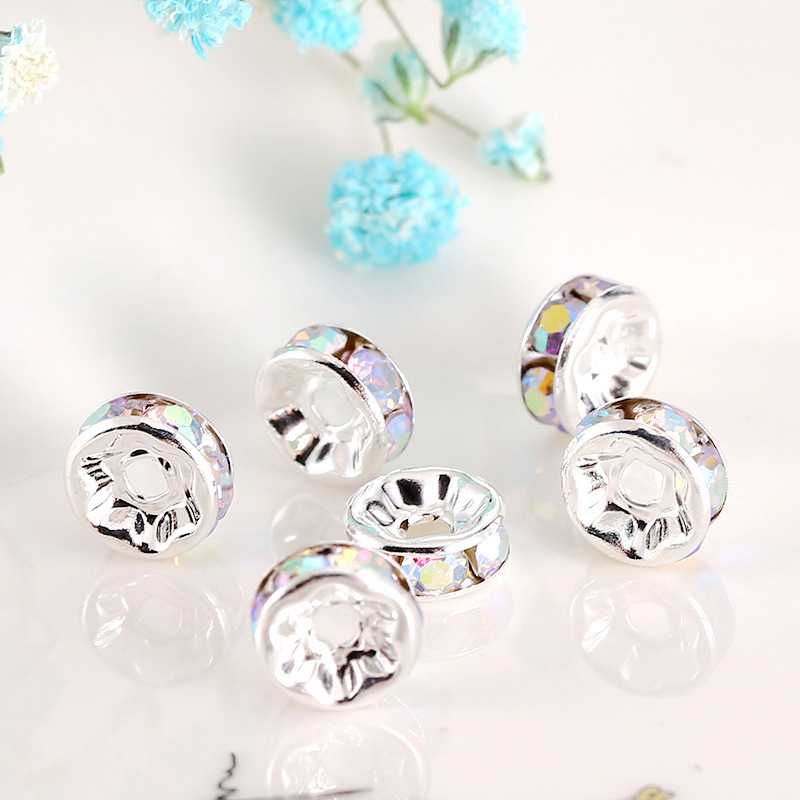 100pcs 10-12mm Rhinestone Spacers for DIY Beaded Items