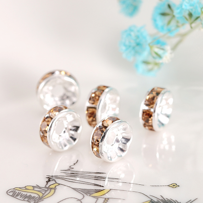 100pcs 10-12mm Rhinestone Spacers for DIY Beaded Items