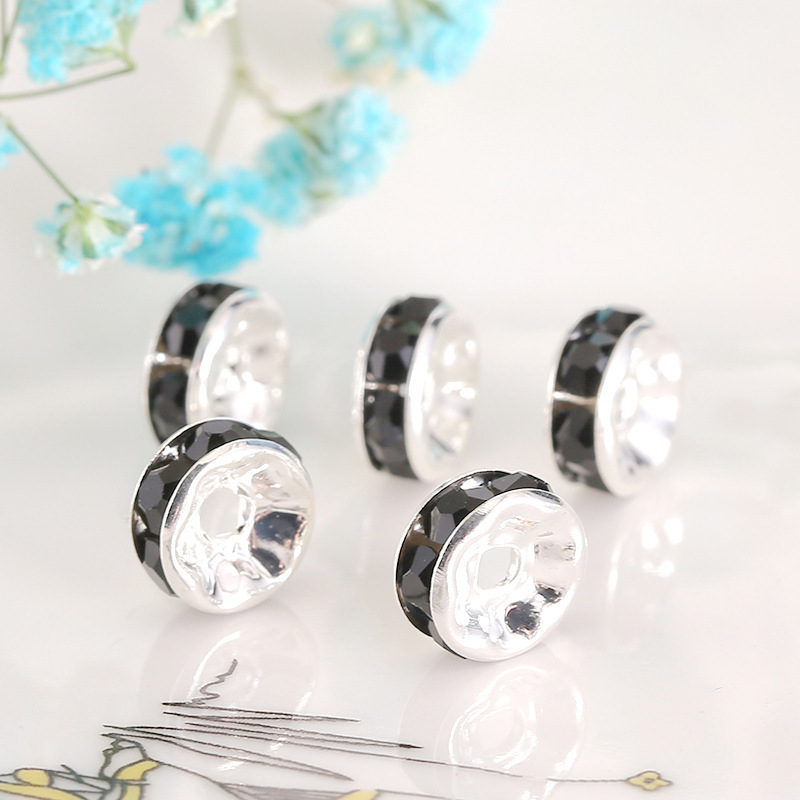 100pcs 10-12mm Rhinestone Spacers for DIY Beaded Items