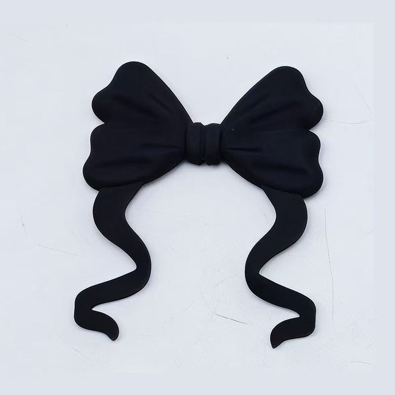Large Silicone Bow Beads with Tail, 75mm for Keychains, Badge Reels and Pens
