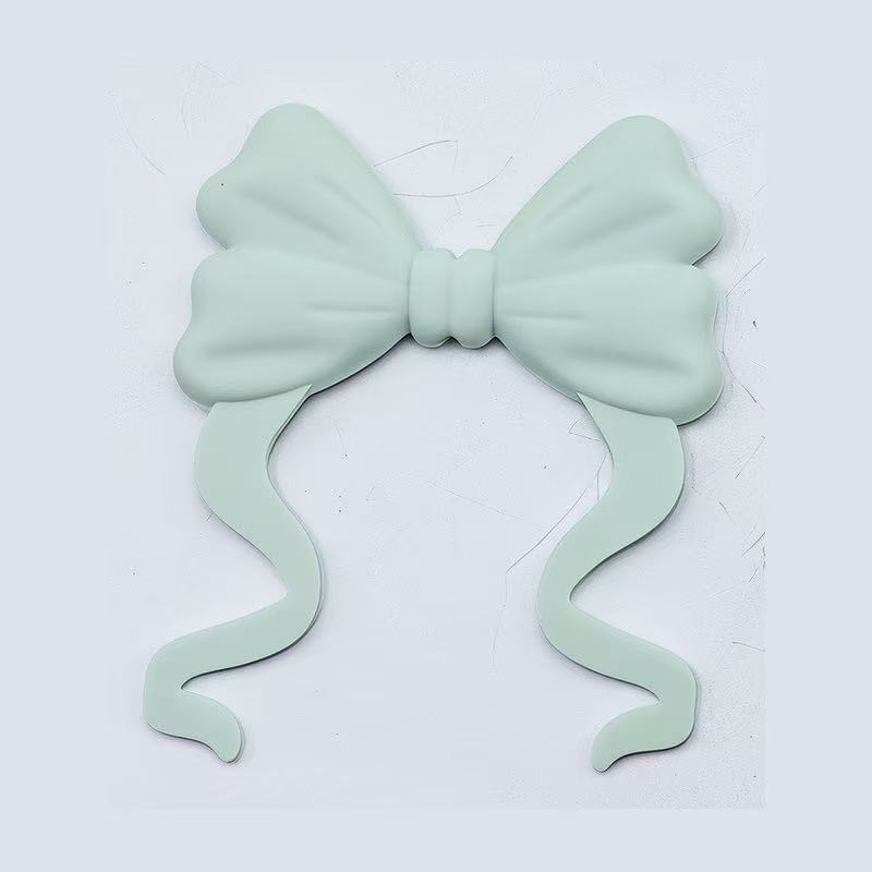 Large Silicone Bow Beads with Tail, 75mm for Keychains, Badge Reels and Pens