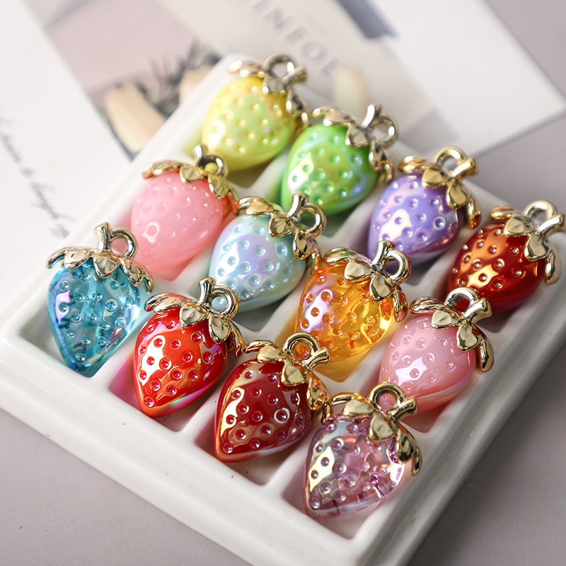 10pcs 23*32mm Cartoon  Strawberry  Charms Pendant for DIY Items
