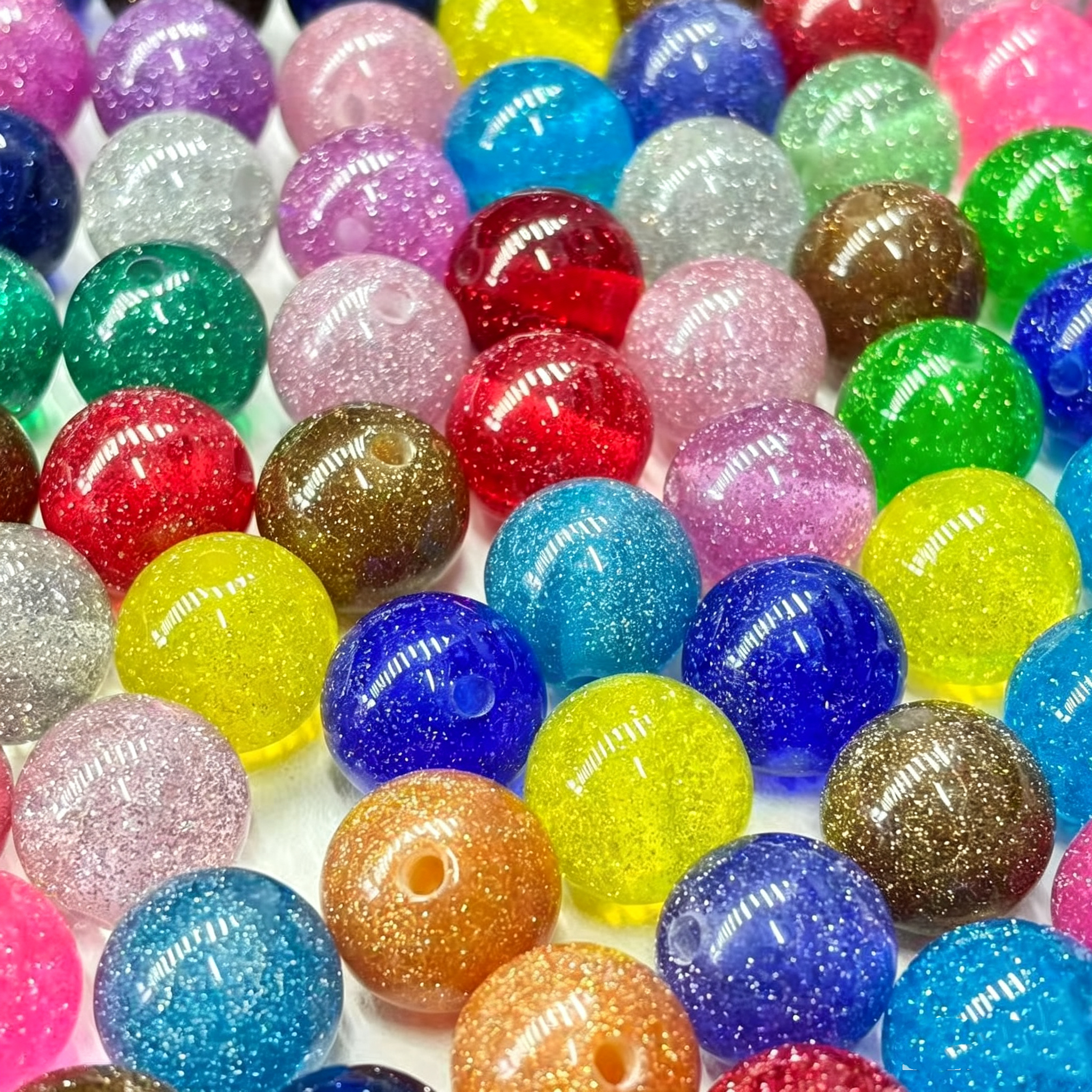 200 pcs 16mmStarry Glitter Resin Beads