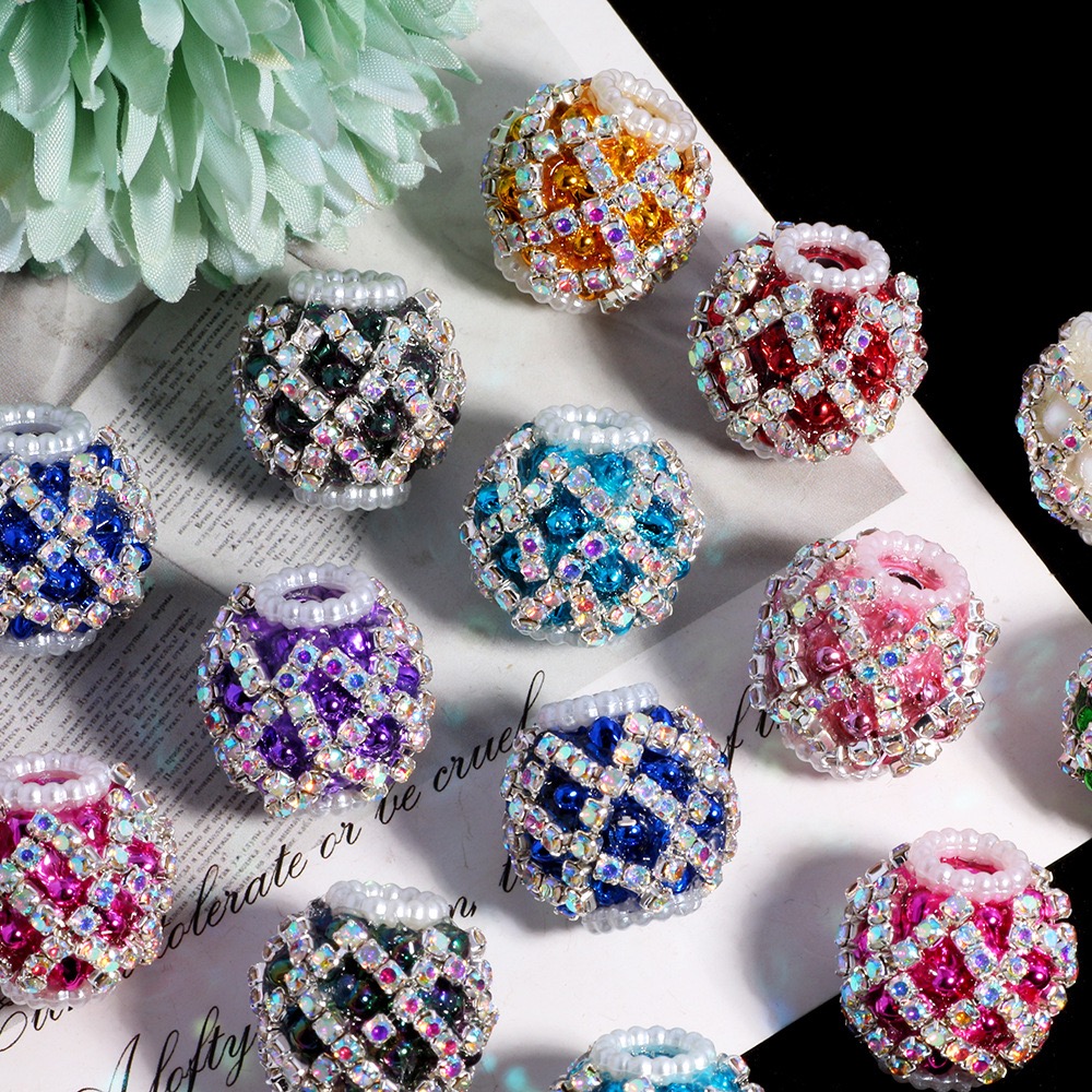 Rhinestone Hollow Snowflake Beads
