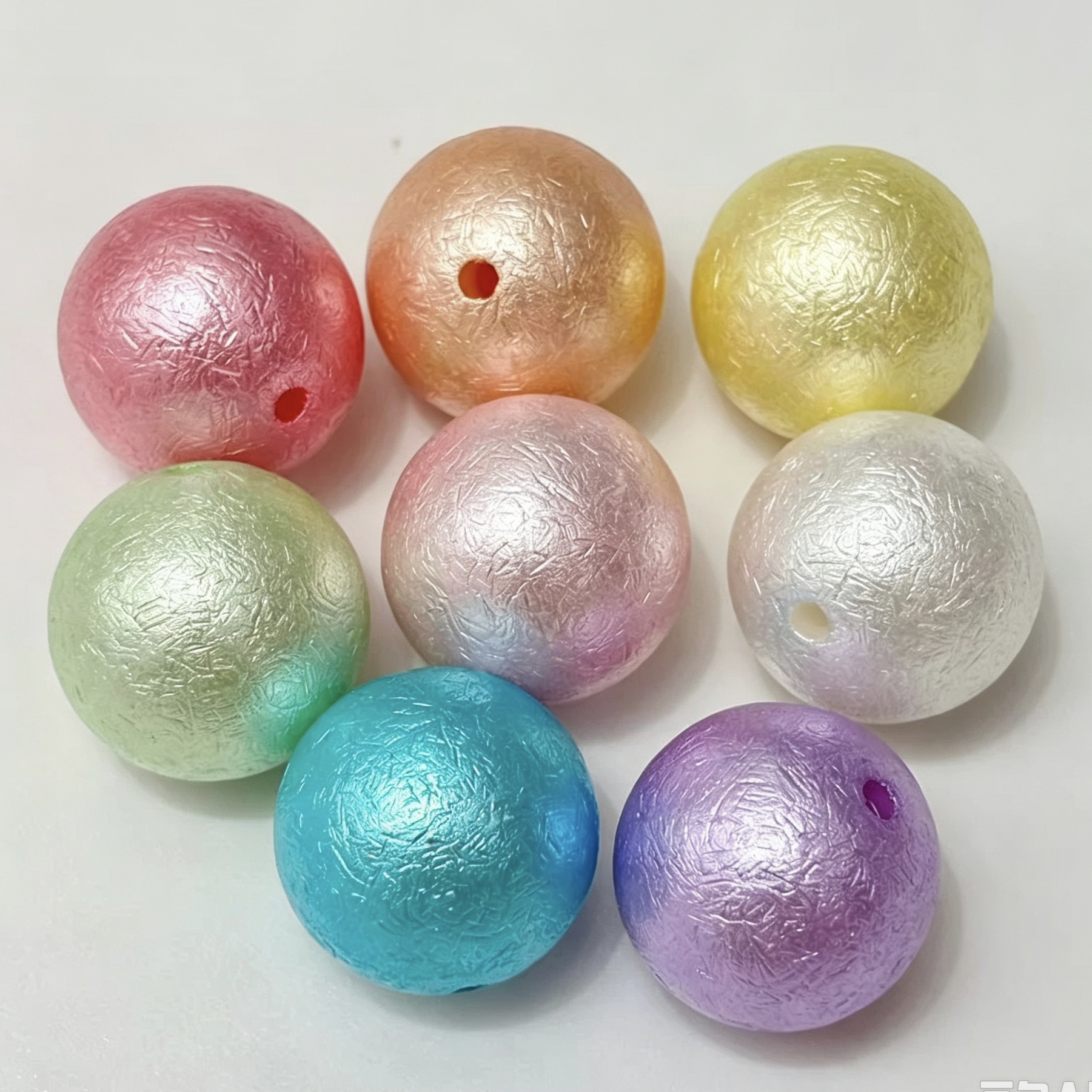 20mm Acrylic Silk Textured Wrinkle Beads