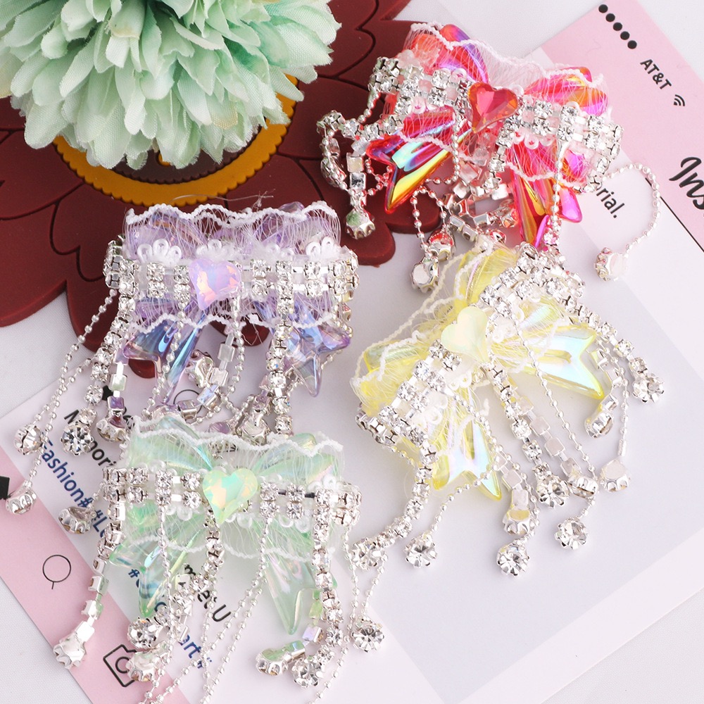 Bow Heart Tassel Beads