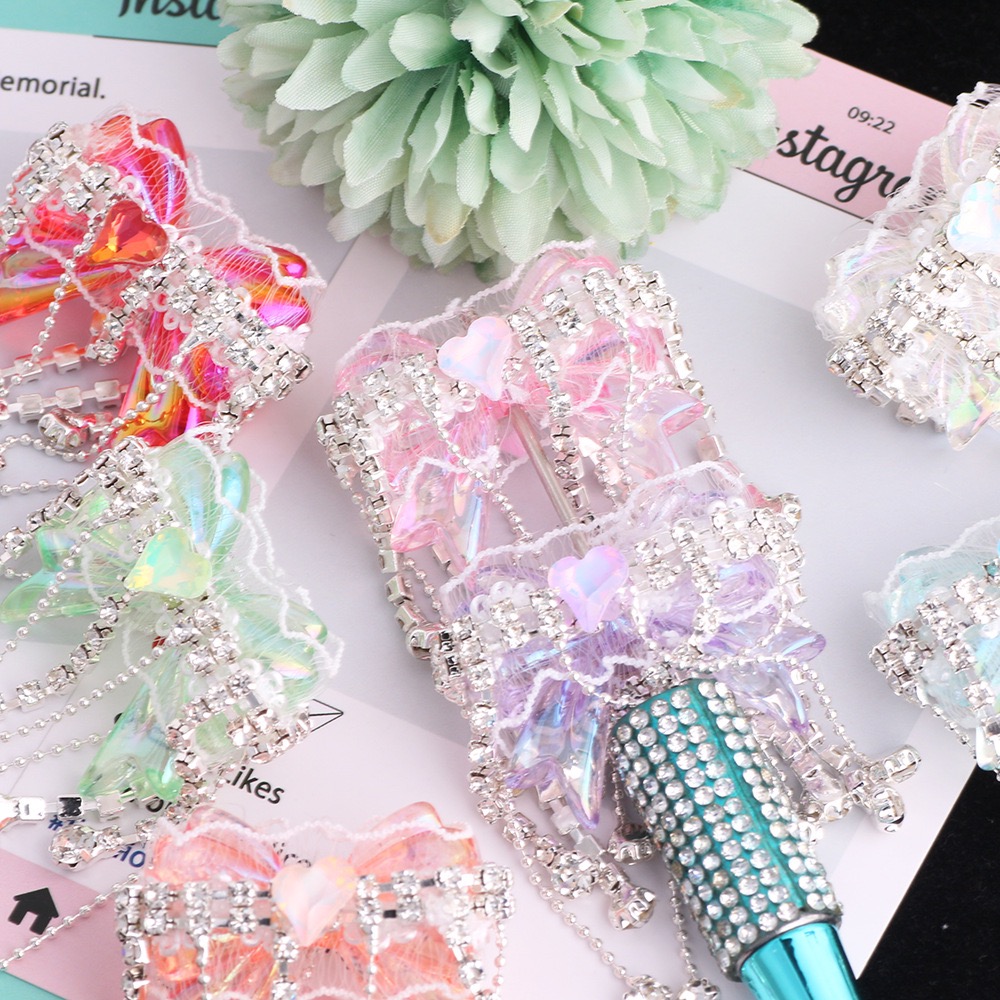 Bow Heart Tassel Beads