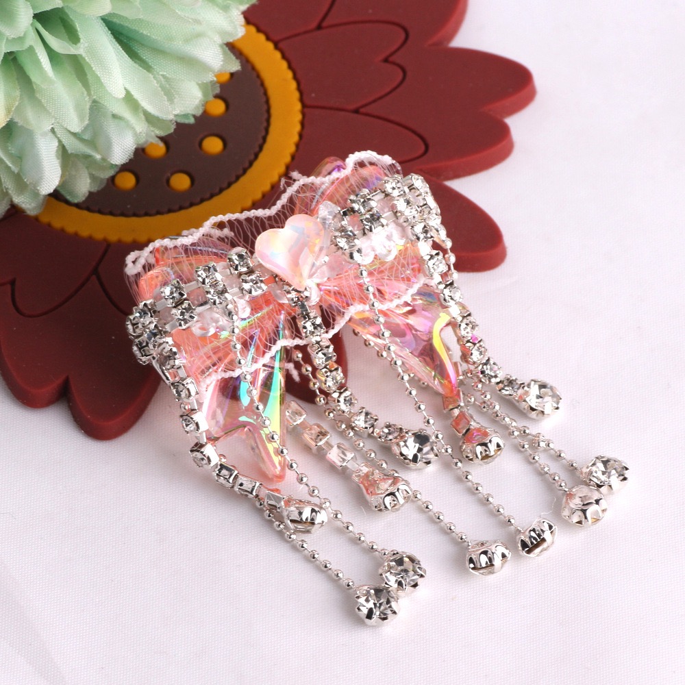 Bow Heart Tassel Beads