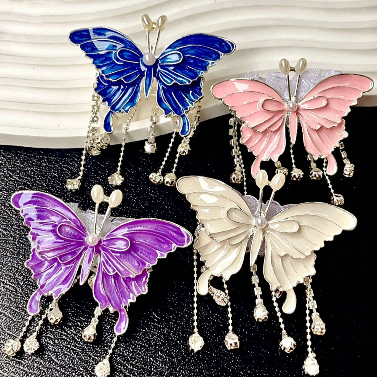 3D Butterfly Tassel Beads