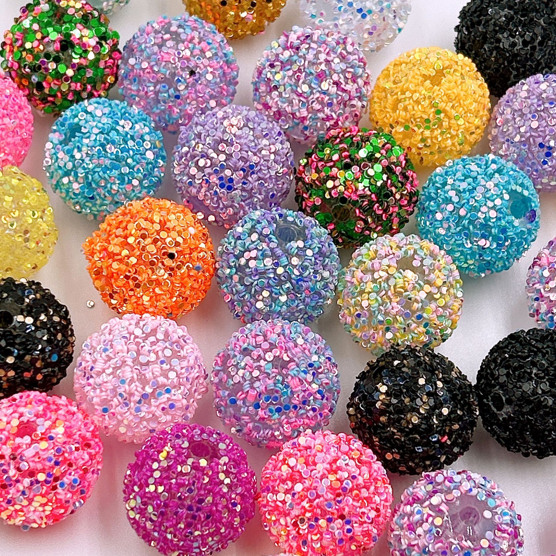 100pcs 20mm Colorful ‌Paillette Beads for DIY Pen Decoration