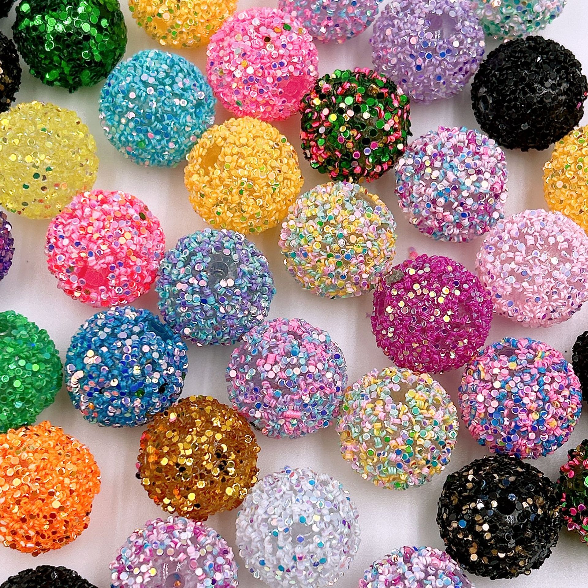 100pcs 20mm Colorful ‌Paillette Beads for DIY Pen Decoration