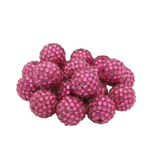 10pcs 10mm Rhinestone & Jelly Beads