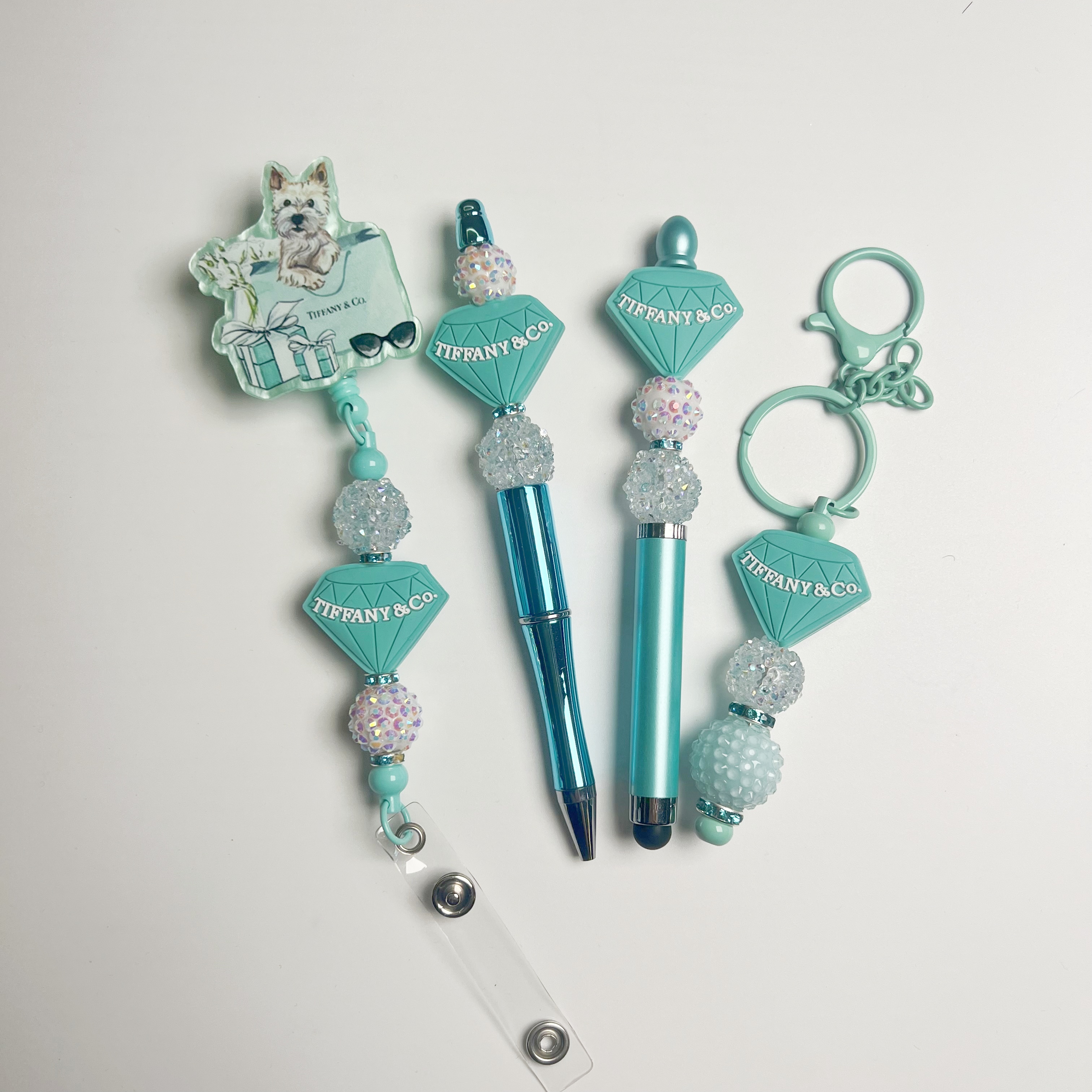 DIY set for beaded pen, stylus pen, keychain and badge reel