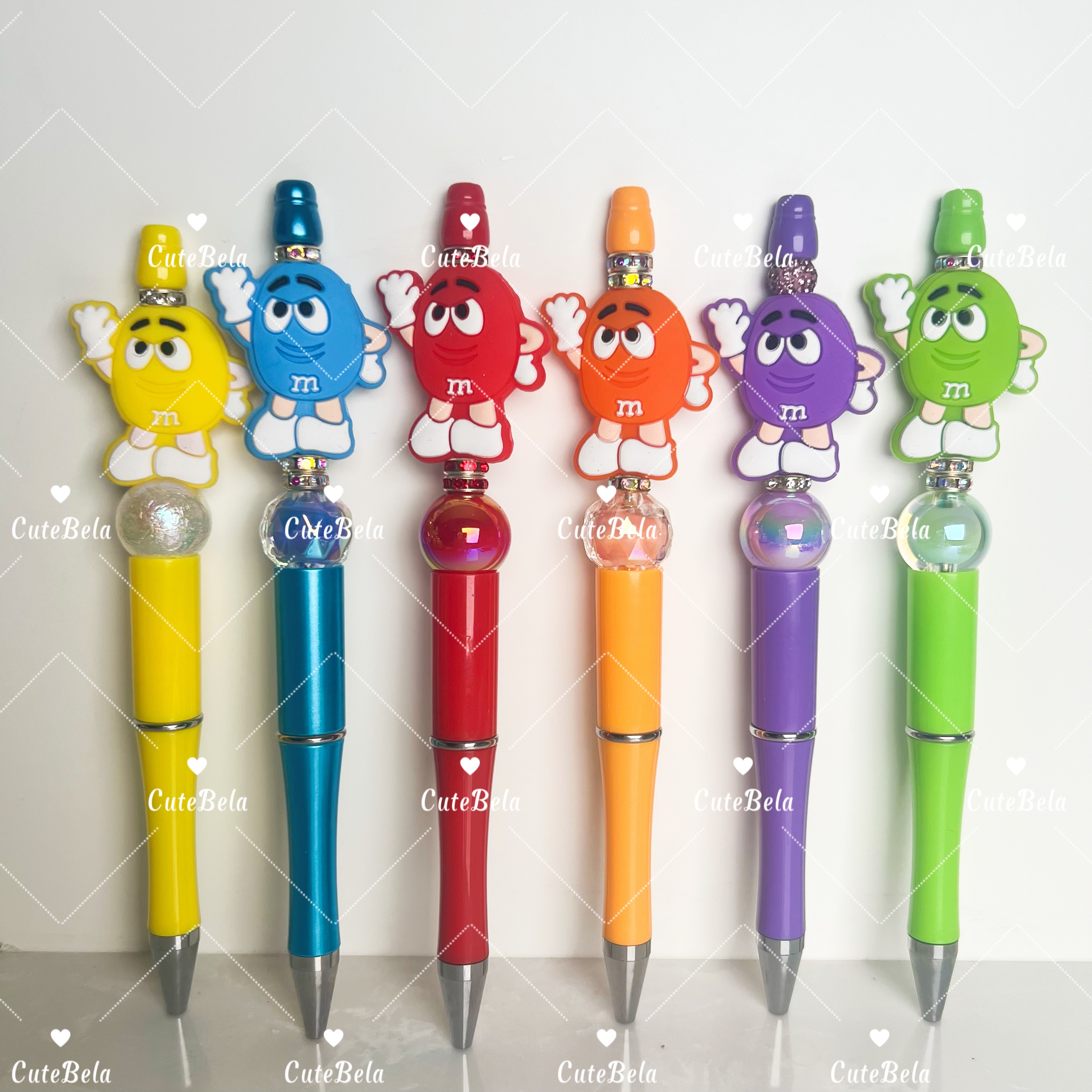 Premade Beaded Pen-M Chocolate Bean